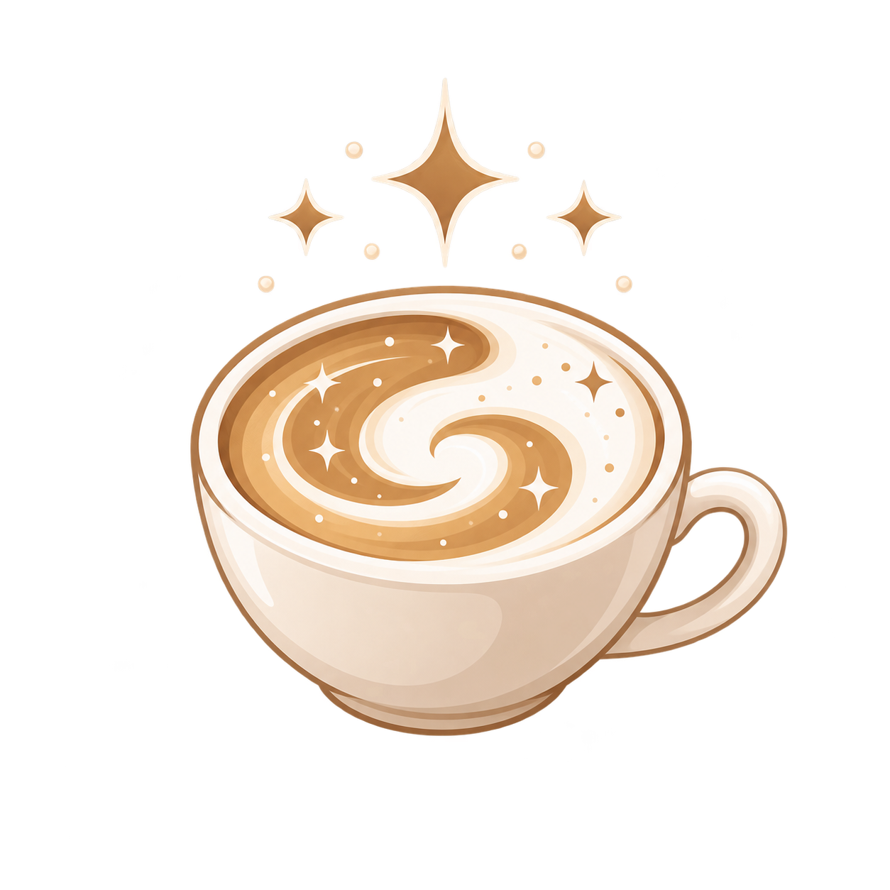 Cappuccino mit funkelndem Schaumwirbel